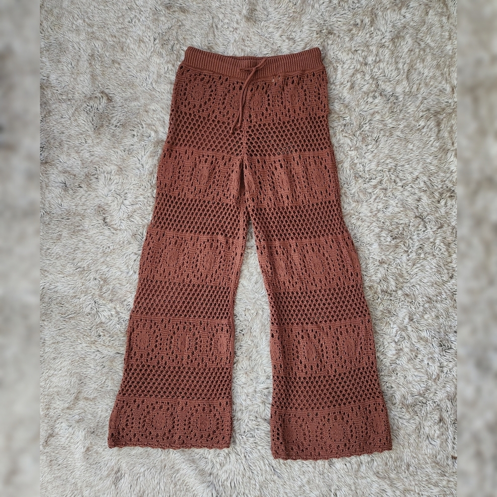 Aerie‎ Crochet Party Pants Horizon Brown Women's Size Medium